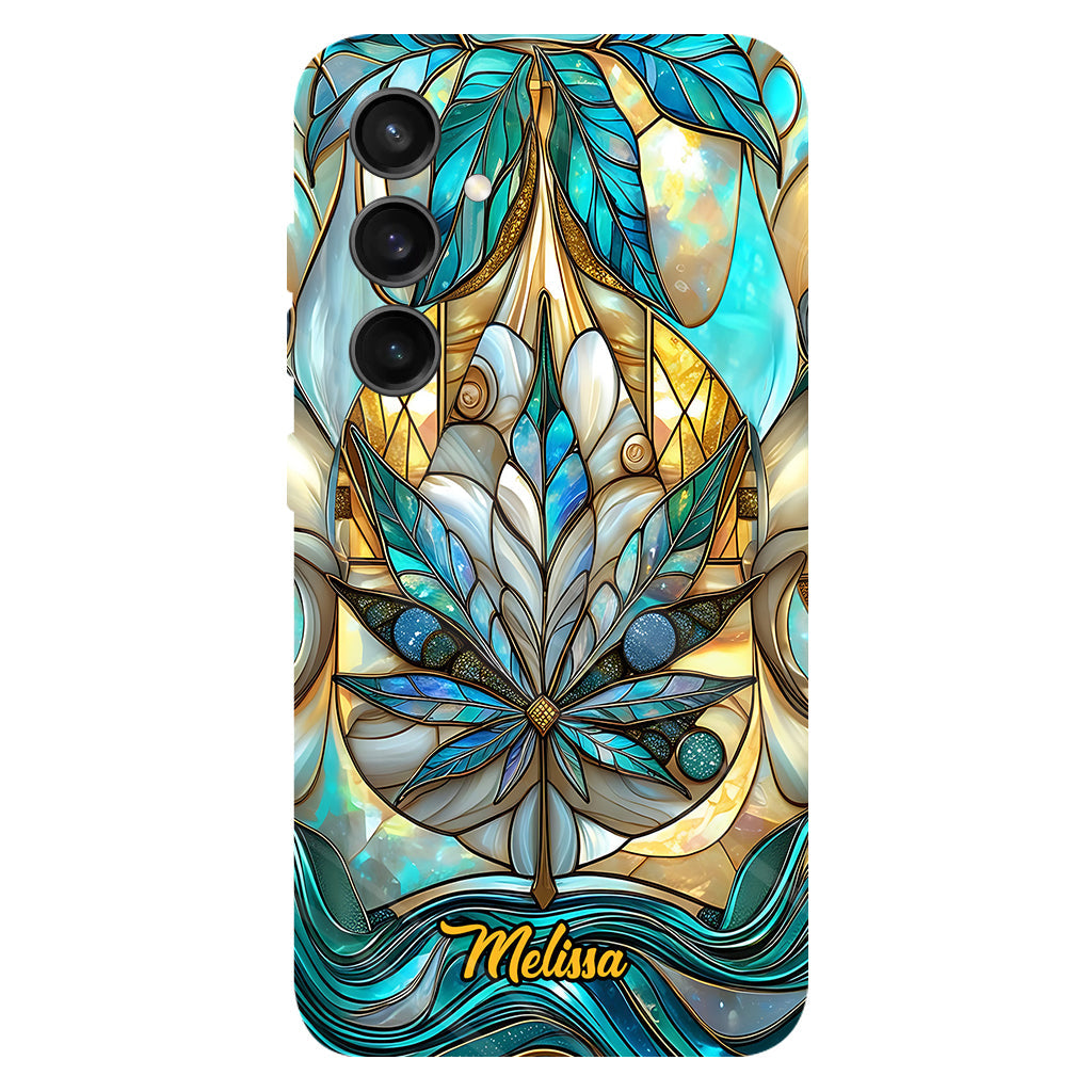 Superbe coque de téléphone personnalisée avec motif feuille et cannabis