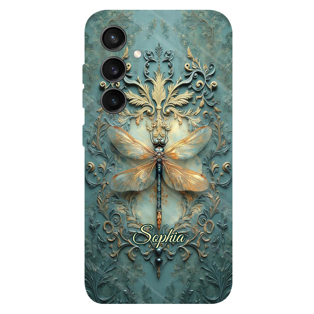 Superbe coque de téléphone personnalisée avec motif libellule - Motif libellule intégral