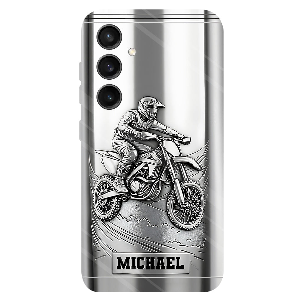 Metalic Dirt Bike/ Motocross - Personalized Dirt Bike Full Print Phone Case