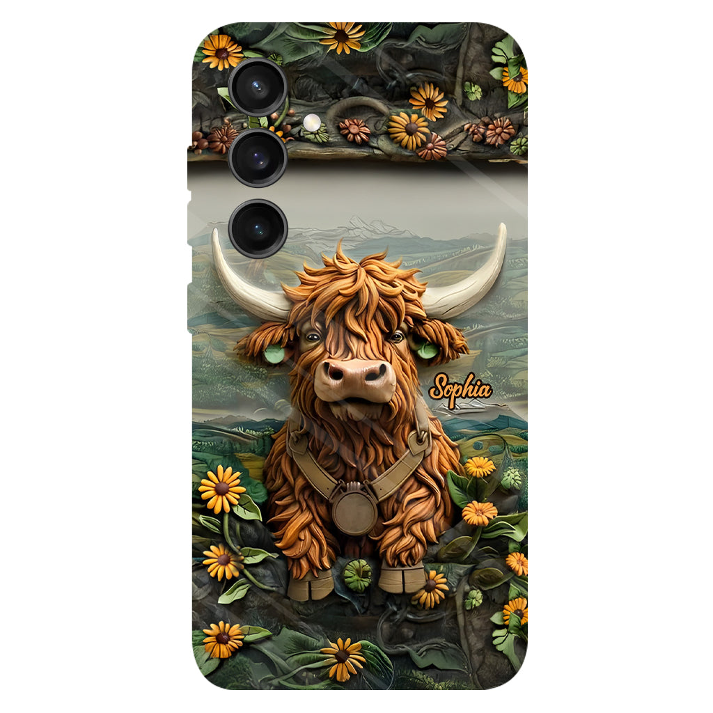 Coque de téléphone personnalisée avec imprimé vache des Highlands - Mignonne vache des Highlands