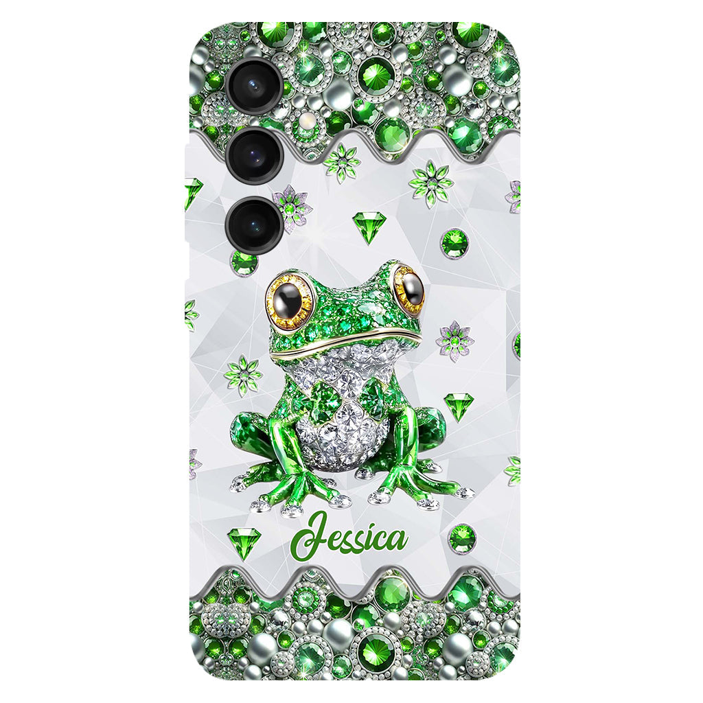 Une fille qui adore les grenouilles - Coque de téléphone personnalisée avec motif grenouille