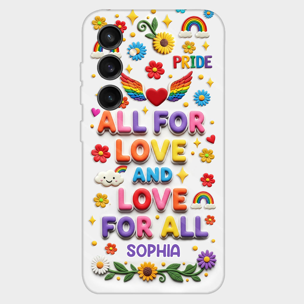 Tout pour l'amour et l'amour pour tous - Coque de téléphone personnalisée avec imprimé intégral en soutien LGBT