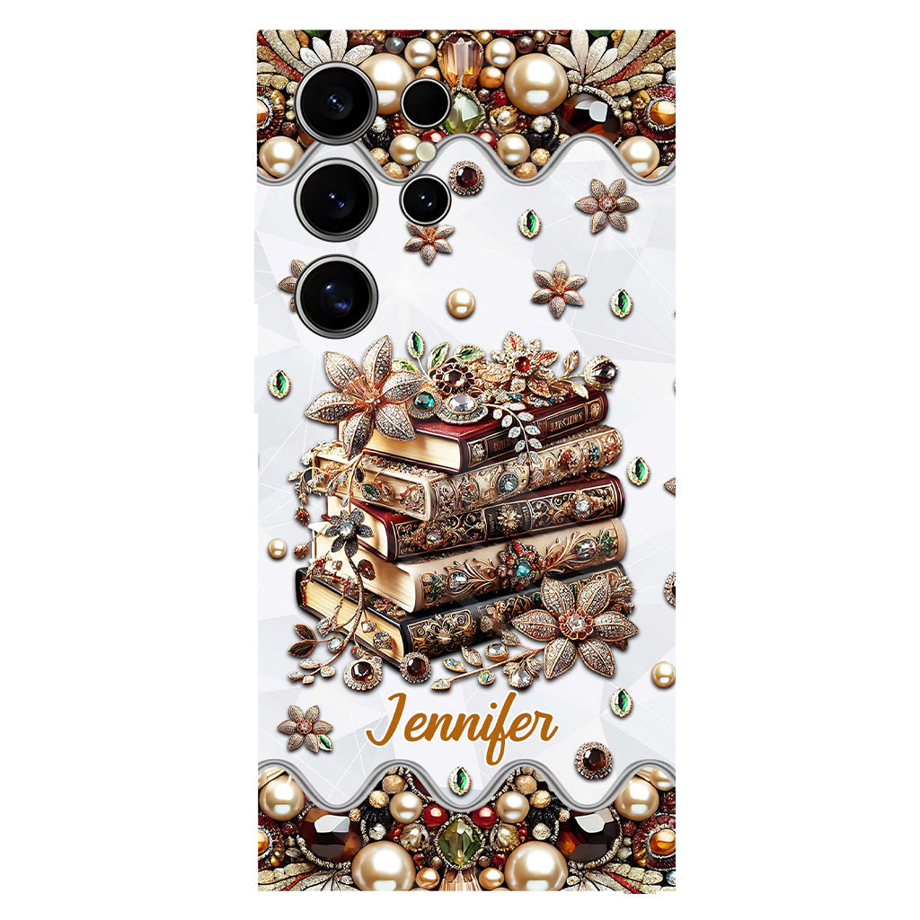 Une fille qui aime les livres - Coque de téléphone personnalisée avec impression intégrale d'un livre