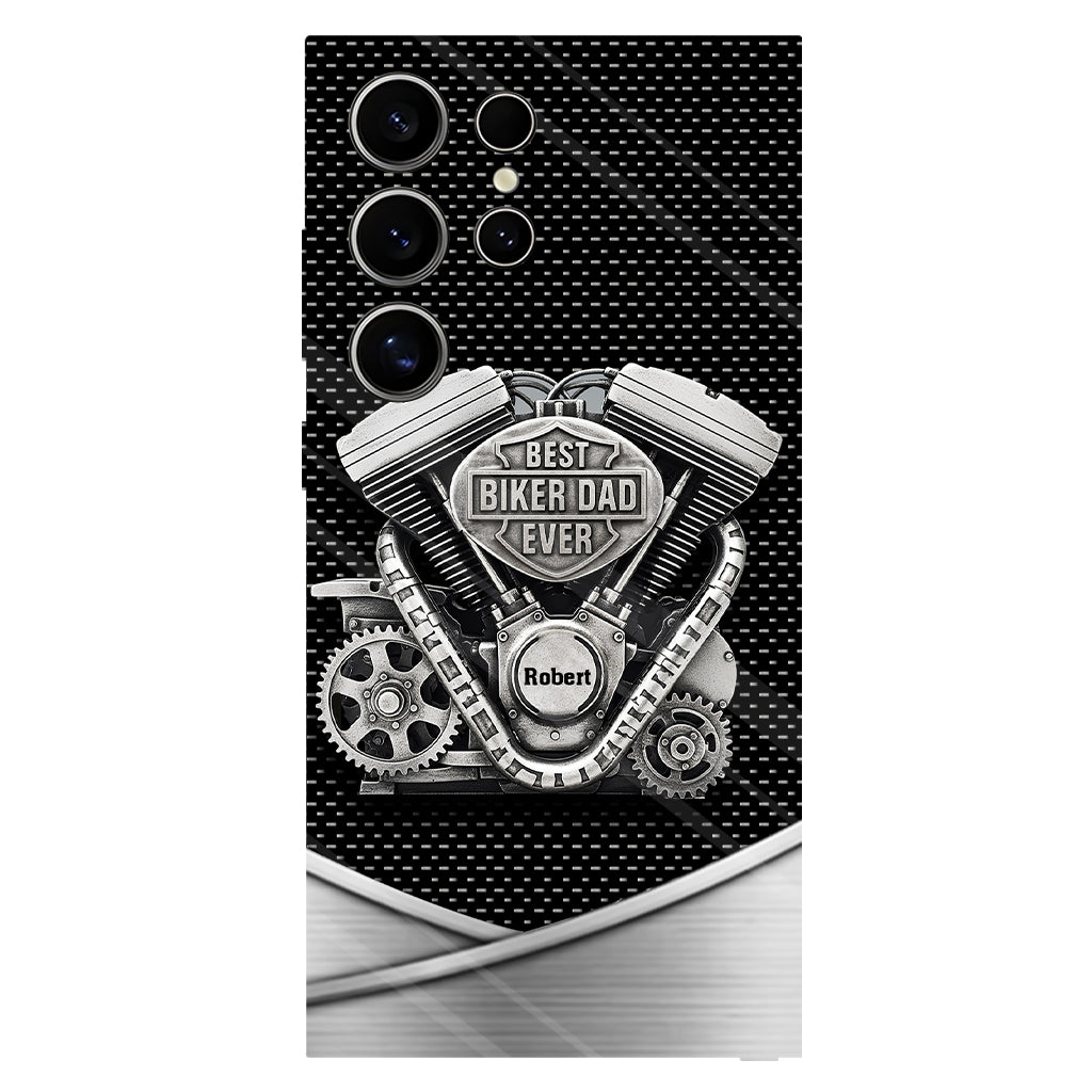 Meilleur papa du monde - Coque de téléphone personnalisée avec motif motard