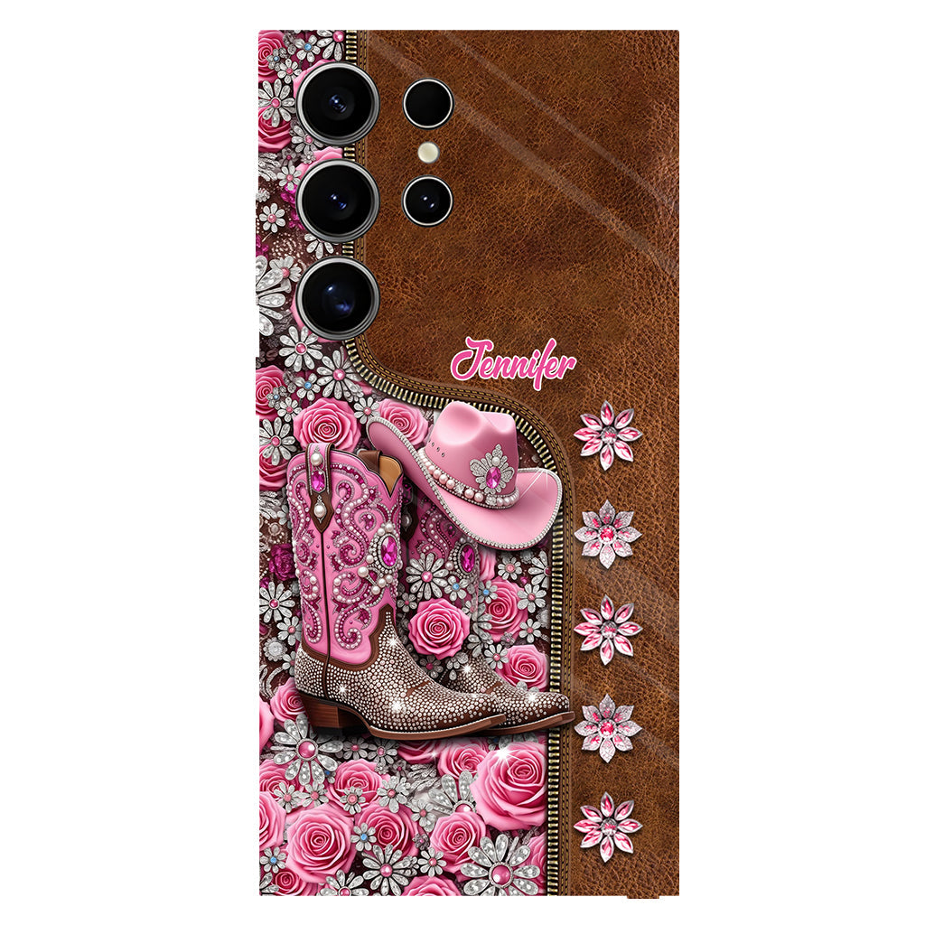 Wunderschöne Cowboystiefel - Personalisierte Handyhülle mit Cowgirl-Vollprint