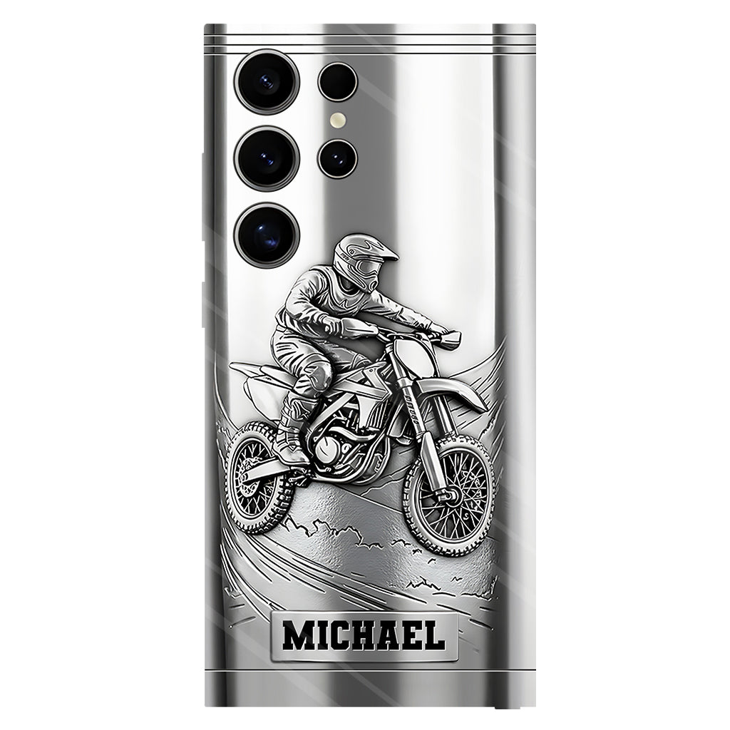 Metalic Dirt Bike/ Motocross - Personalized Dirt Bike Full Print Phone Case