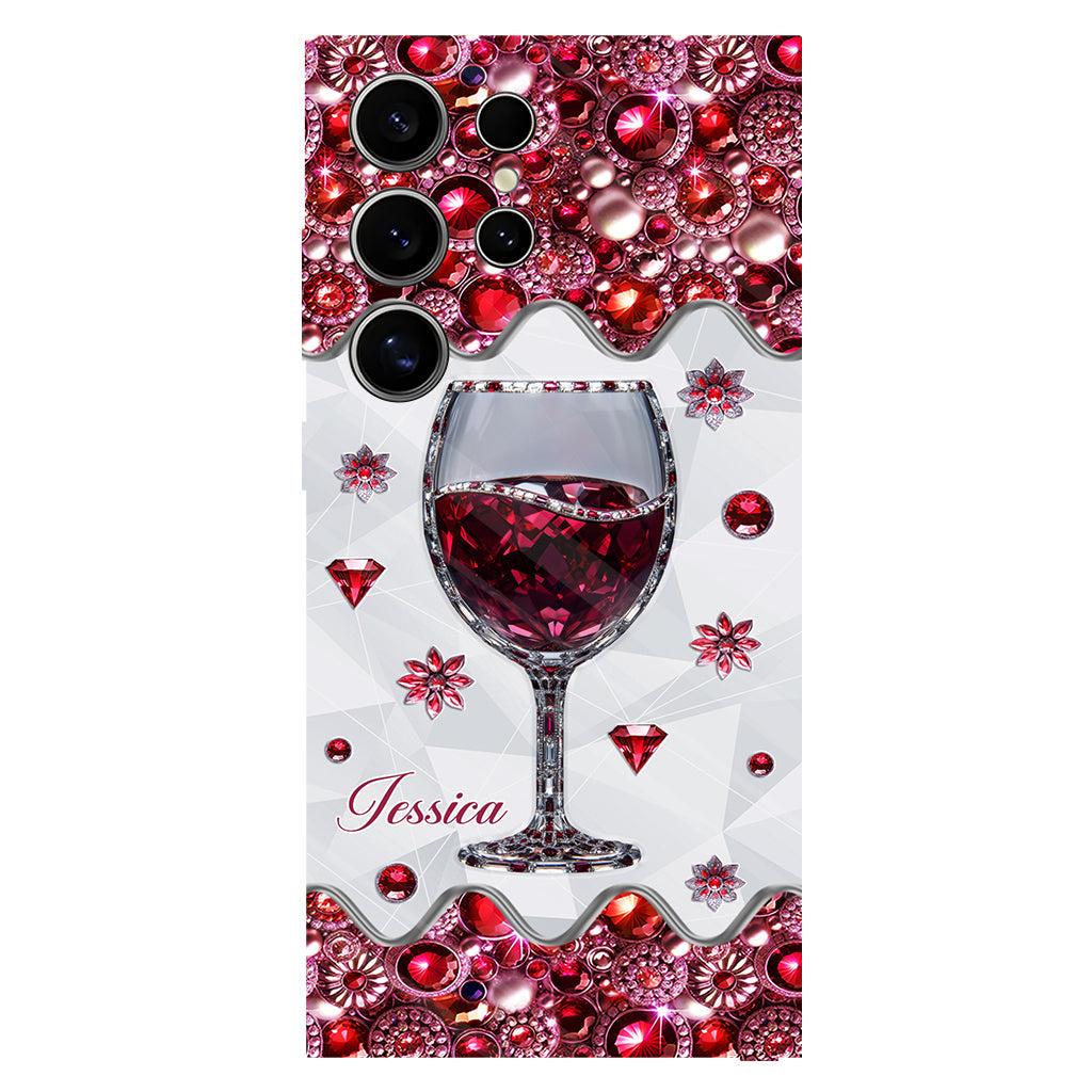 Une fille qui aime le vin - Coque de téléphone personnalisée avec impression intégrale sur le thème du vin