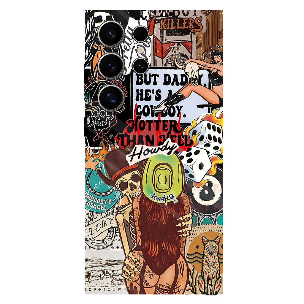 Howdy Cowgirl – Personalisierte Handyhülle mit Cowgirl-Vollbild