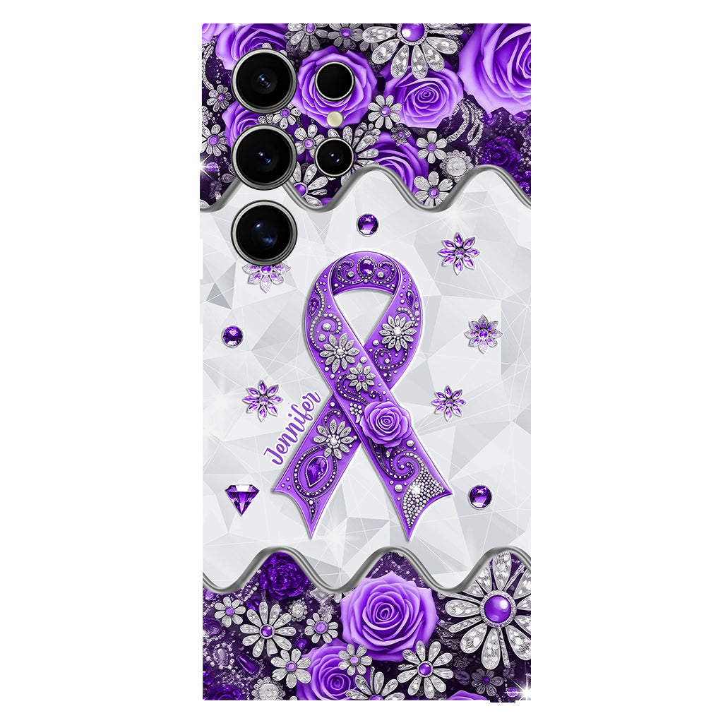 Sensibilisation au cancer - Coque de téléphone personnalisée avec impression intégrale sur la sensibilisation au cancer du pancréas