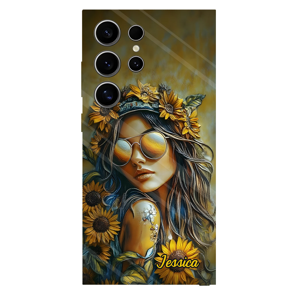 Hippie Soul Sunflower Girl - Personalized Hippie Full Print Phone Case