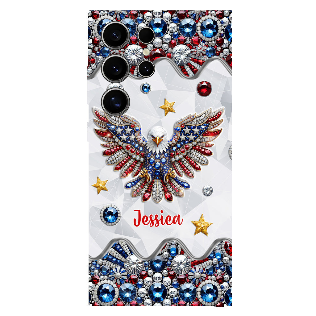 Coque de téléphone personnalisée avec aigle à tête blanche et motif patriotique
