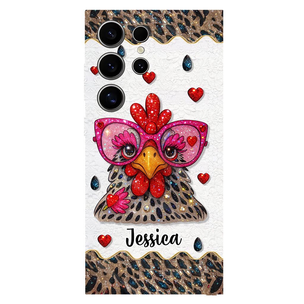 Coque de téléphone personnalisée Crazy Chicken Lady - Motif poulet intégral