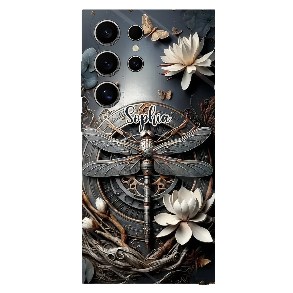 Coque de téléphone personnalisée Libellule noire - Motif libellule intégral