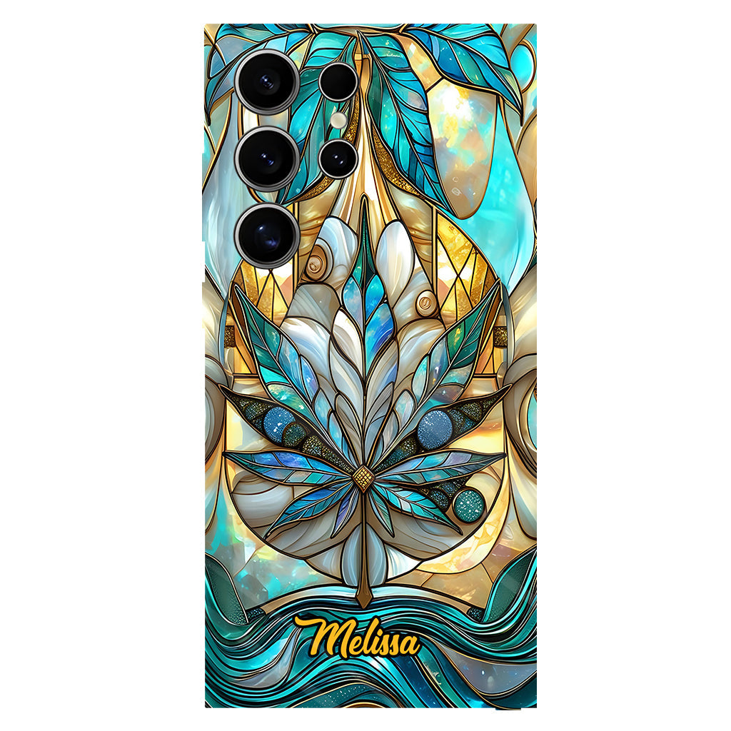 Superbe coque de téléphone personnalisée avec motif feuille et cannabis