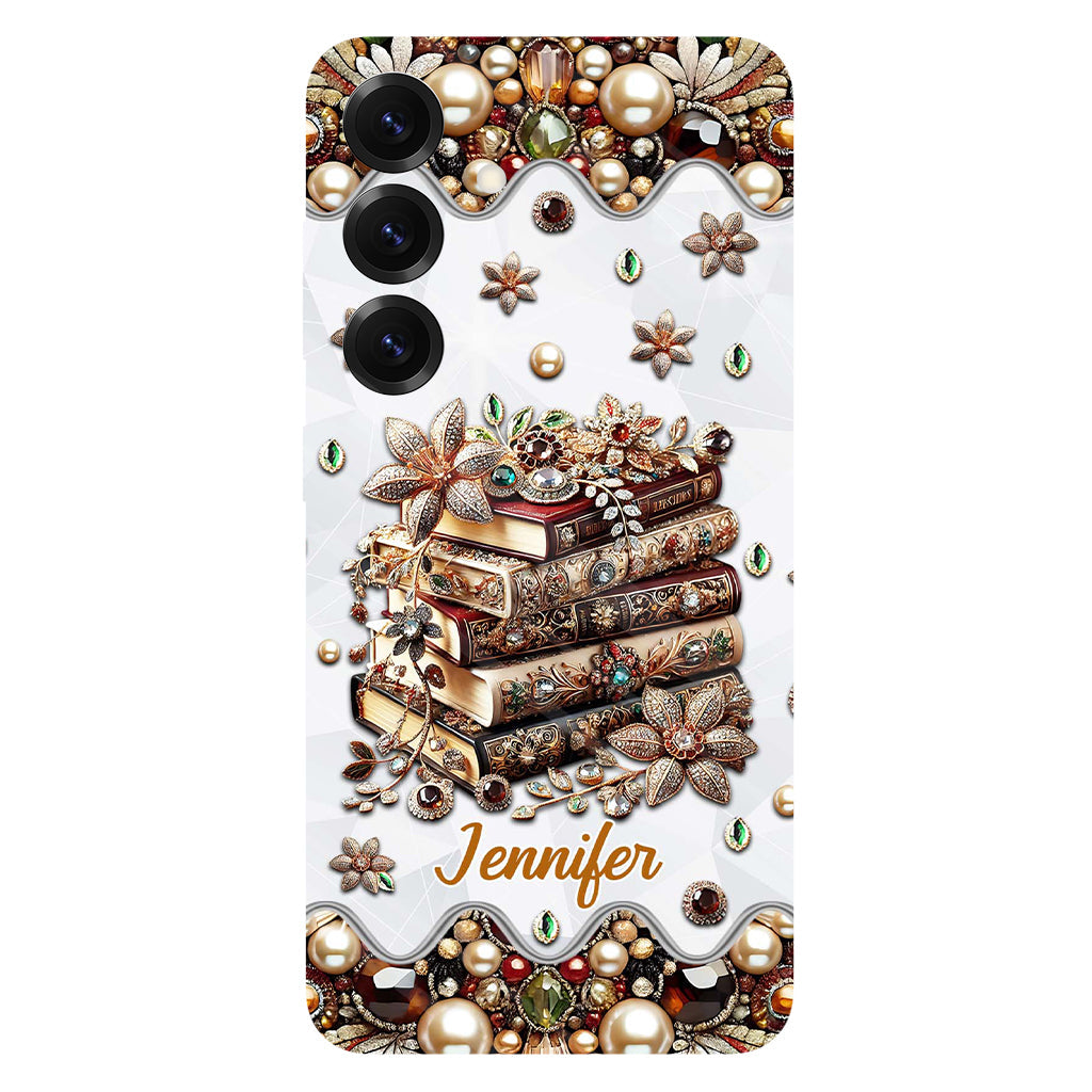 Une fille qui aime les livres - Coque de téléphone personnalisée avec impression intégrale d'un livre