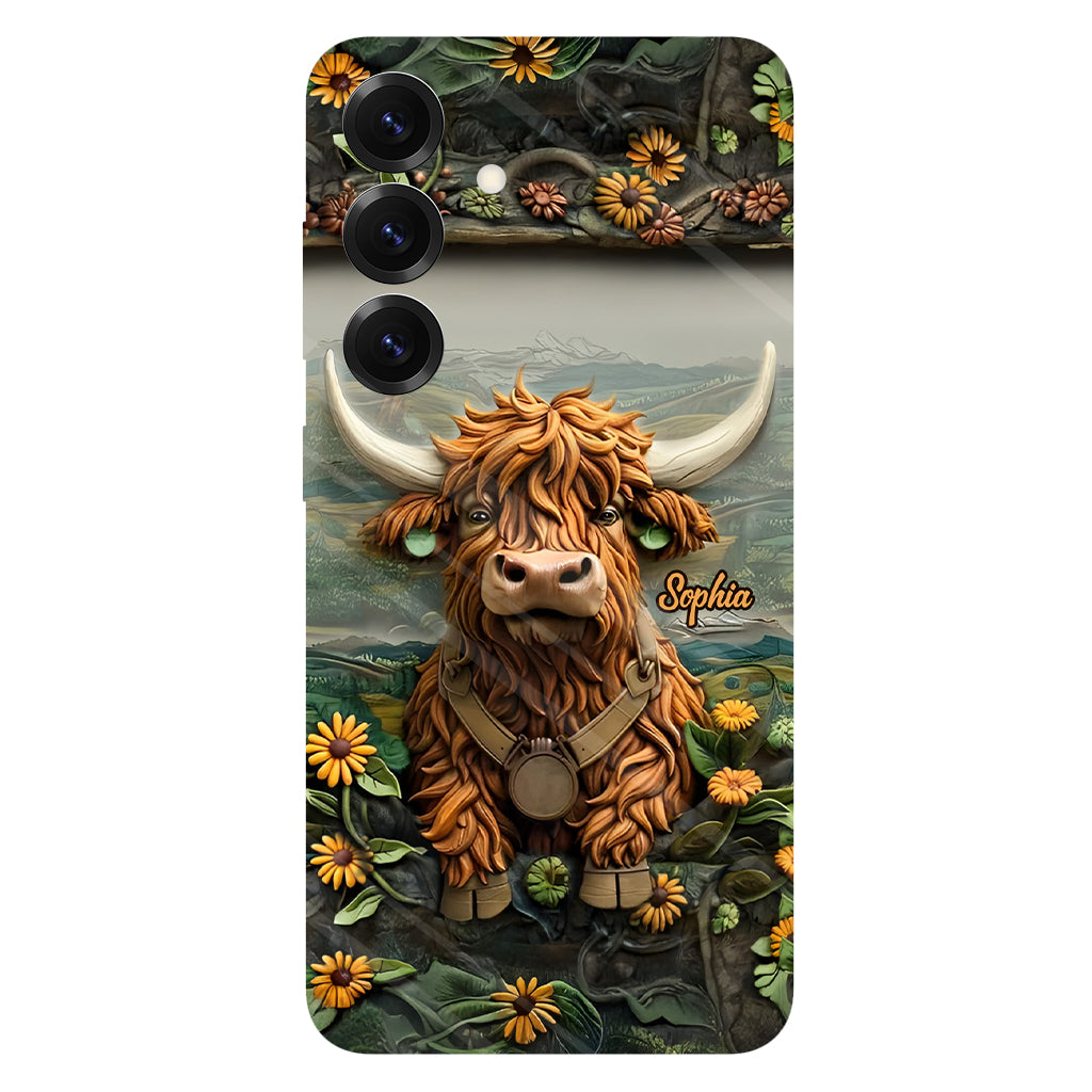 Coque de téléphone personnalisée avec imprimé vache des Highlands - Mignonne vache des Highlands