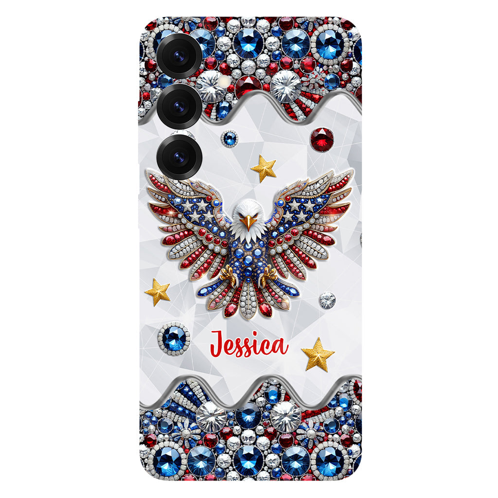 Coque de téléphone personnalisée avec aigle à tête blanche et motif patriotique