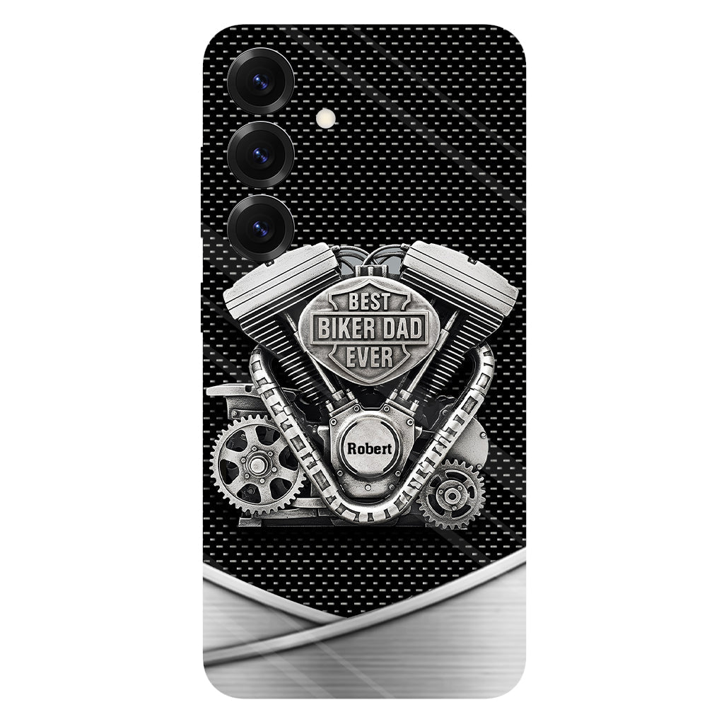 Meilleur papa du monde - Coque de téléphone personnalisée avec motif motard