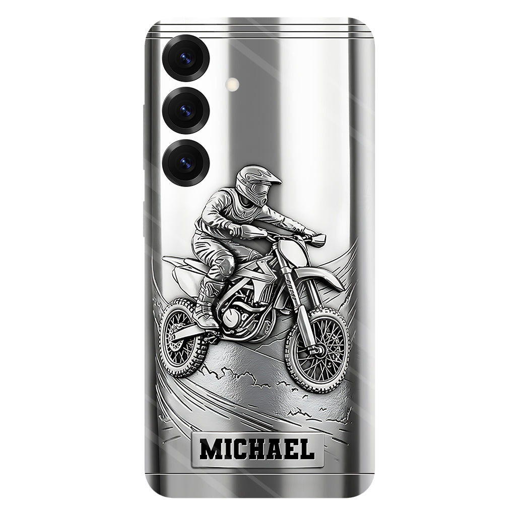 Metalic Dirt Bike/ Motocross - Personalized Dirt Bike Full Print Phone Case