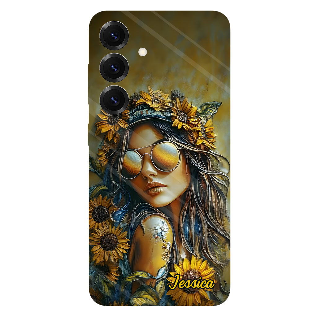 Hippie Soul Sunflower Girl - Personalized Hippie Full Print Phone Case