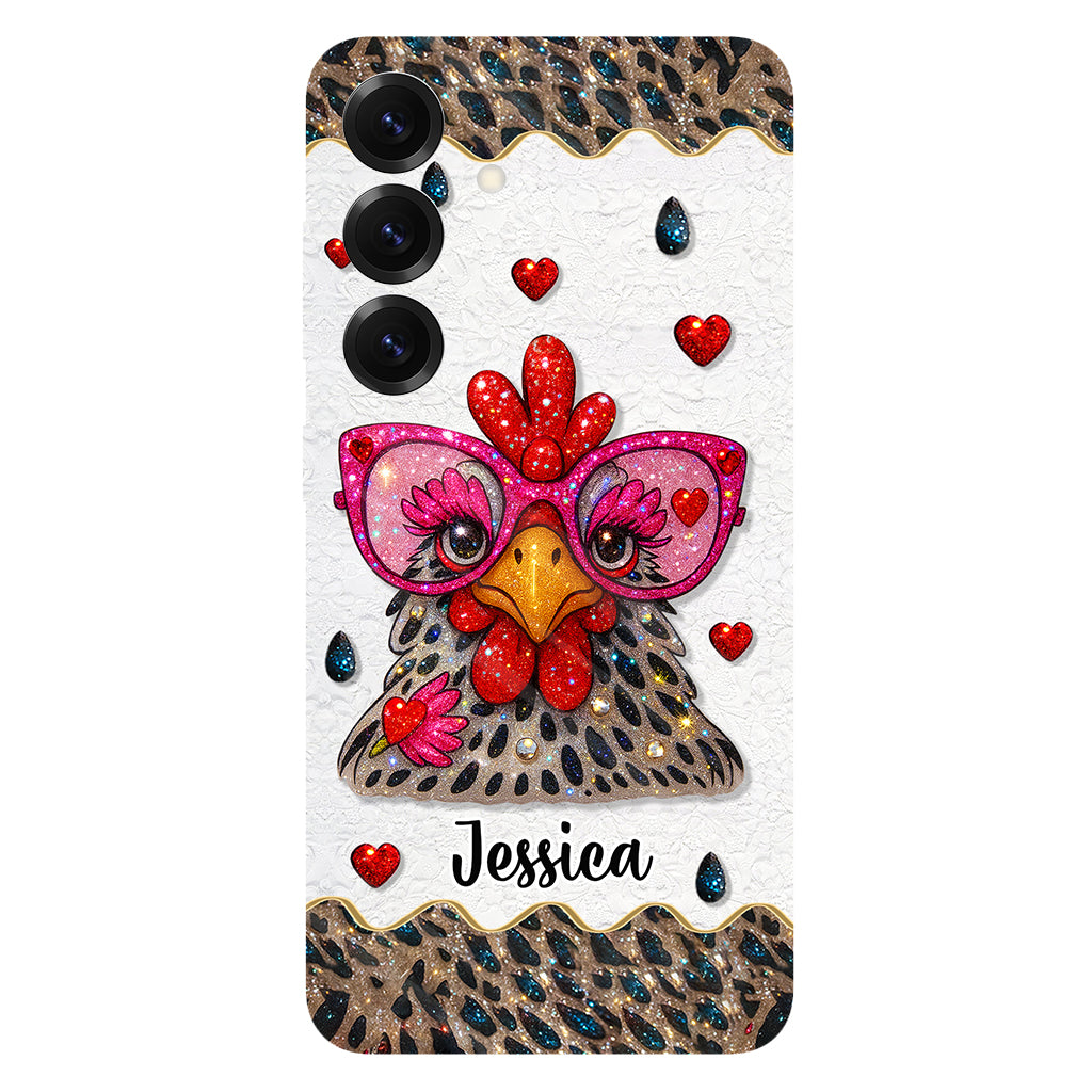 Coque de téléphone personnalisée Crazy Chicken Lady - Motif poulet intégral