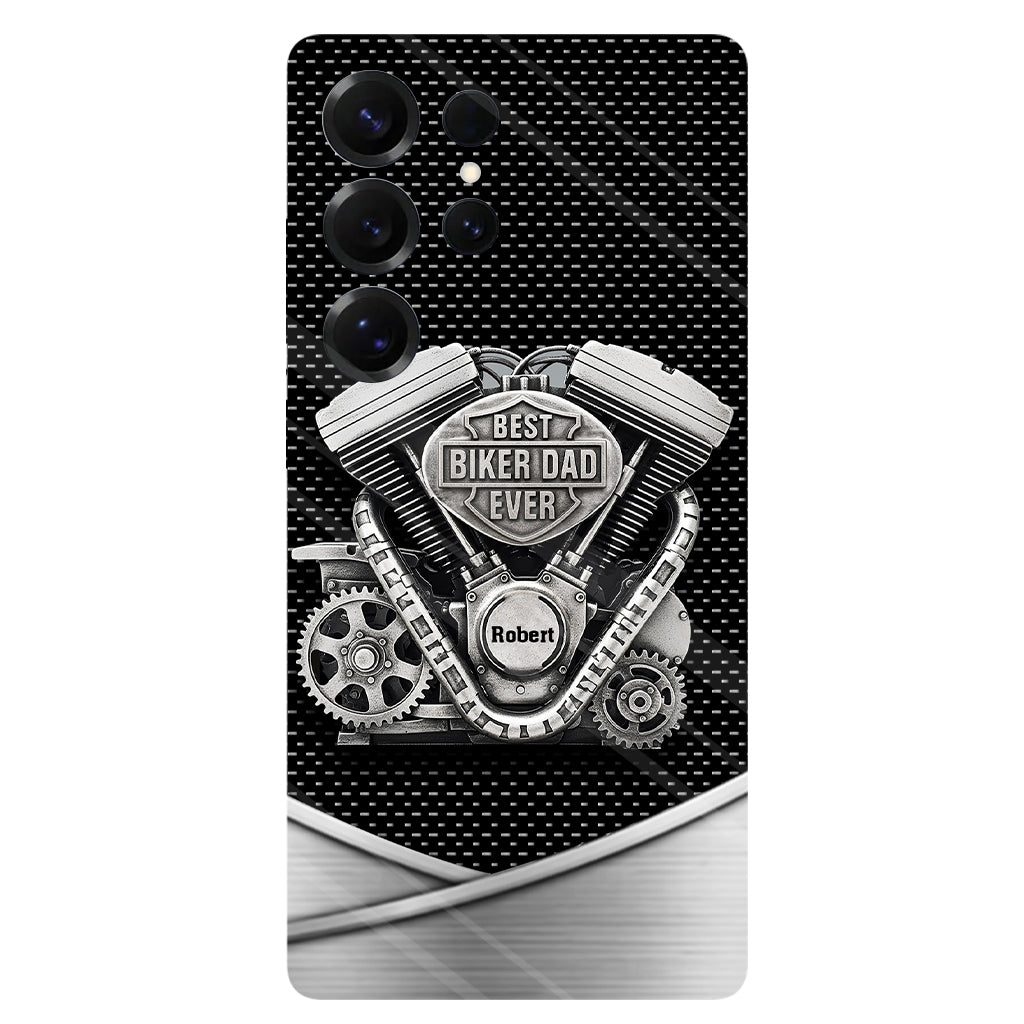 Meilleur papa du monde - Coque de téléphone personnalisée avec motif motard