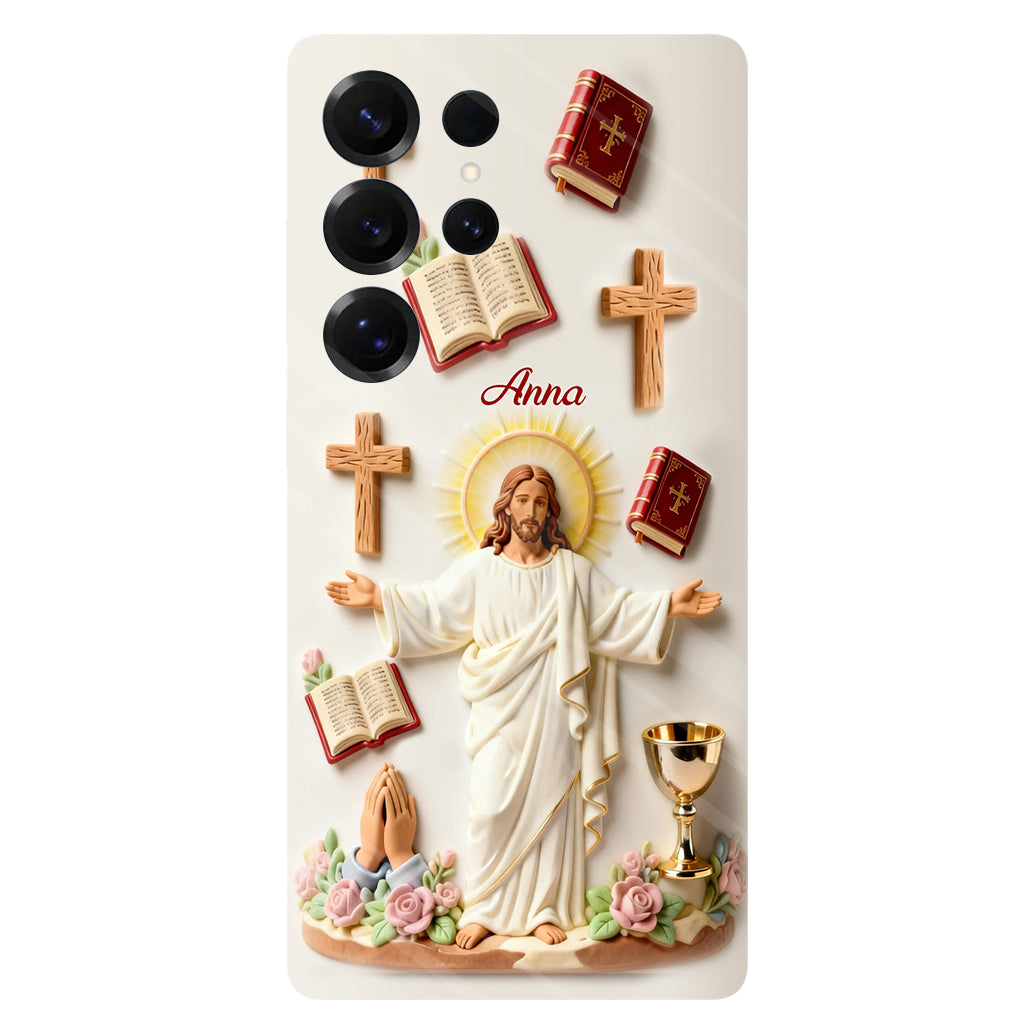 La foi plutôt que la peur - Coque de téléphone personnalisée avec impression chrétienne intégrale