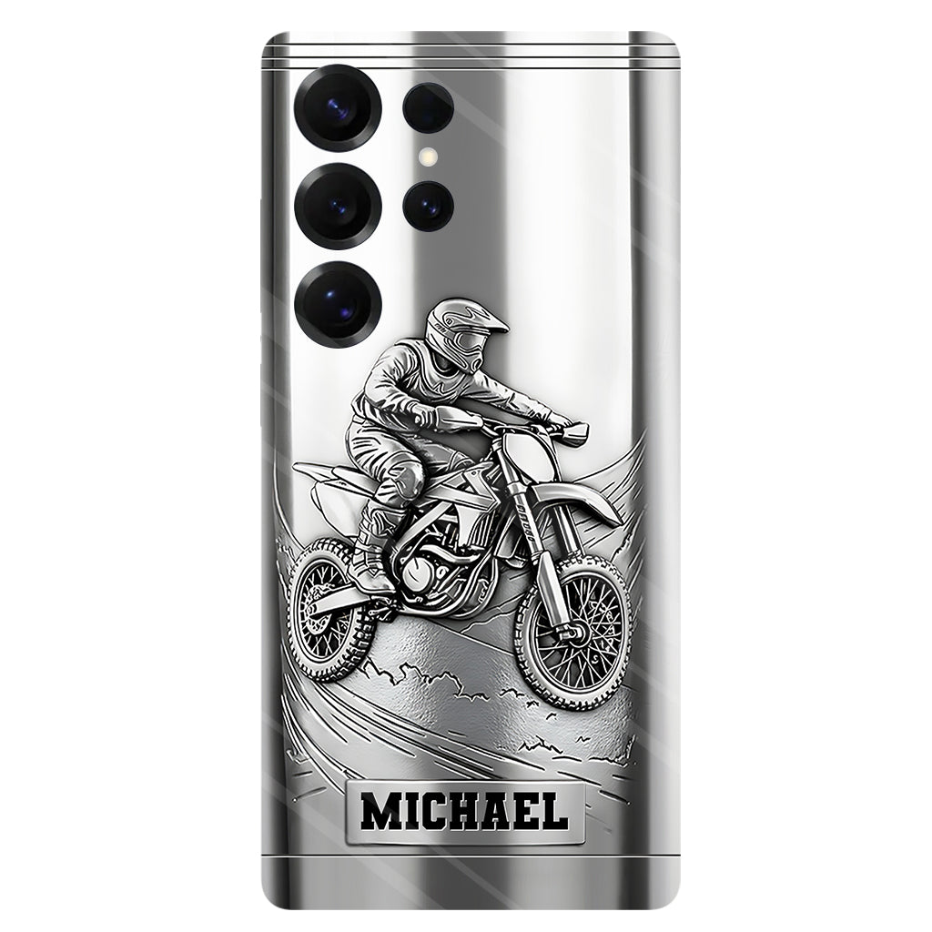 Metalic Dirt Bike/ Motocross - Personalized Dirt Bike Full Print Phone Case