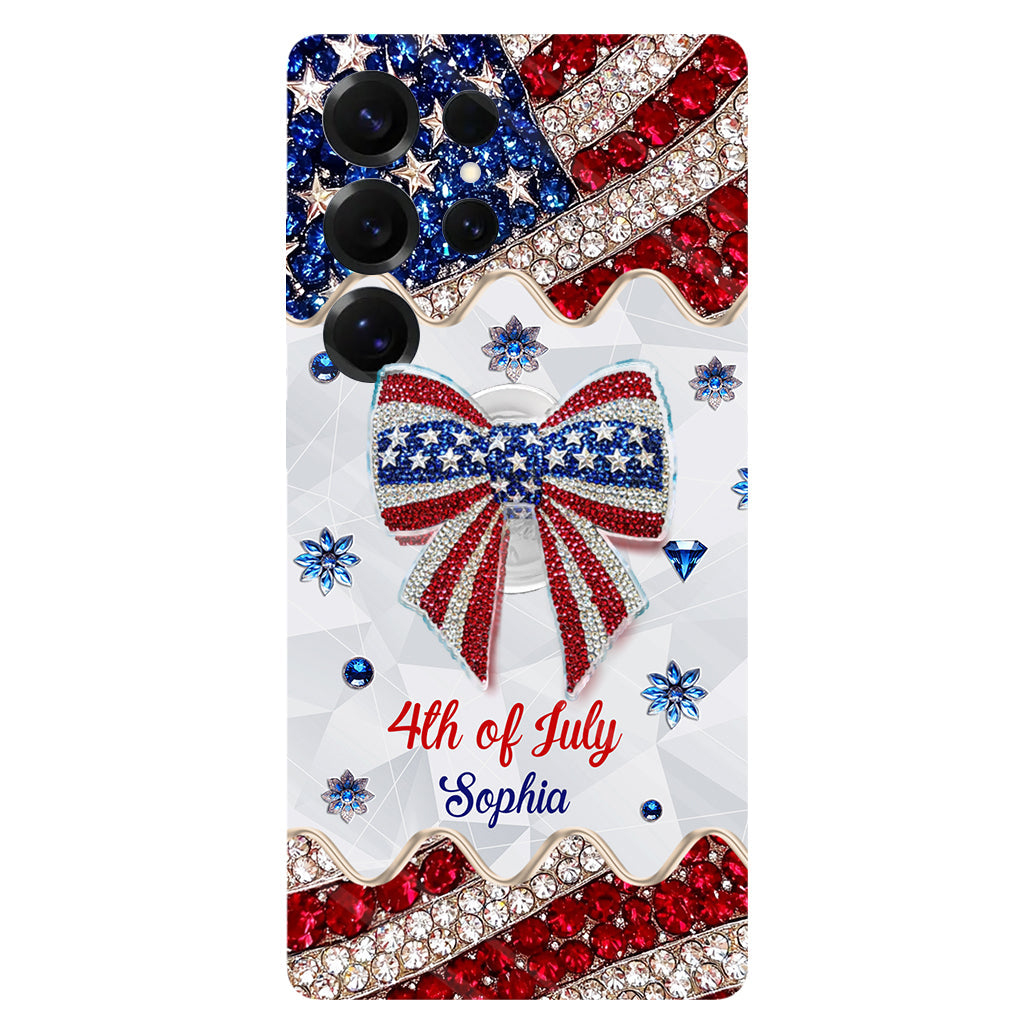 Fête de l'Indépendance - Coque de téléphone et support personnalisés avec impression intégrale pour la fête nationale américaine (4 juillet).