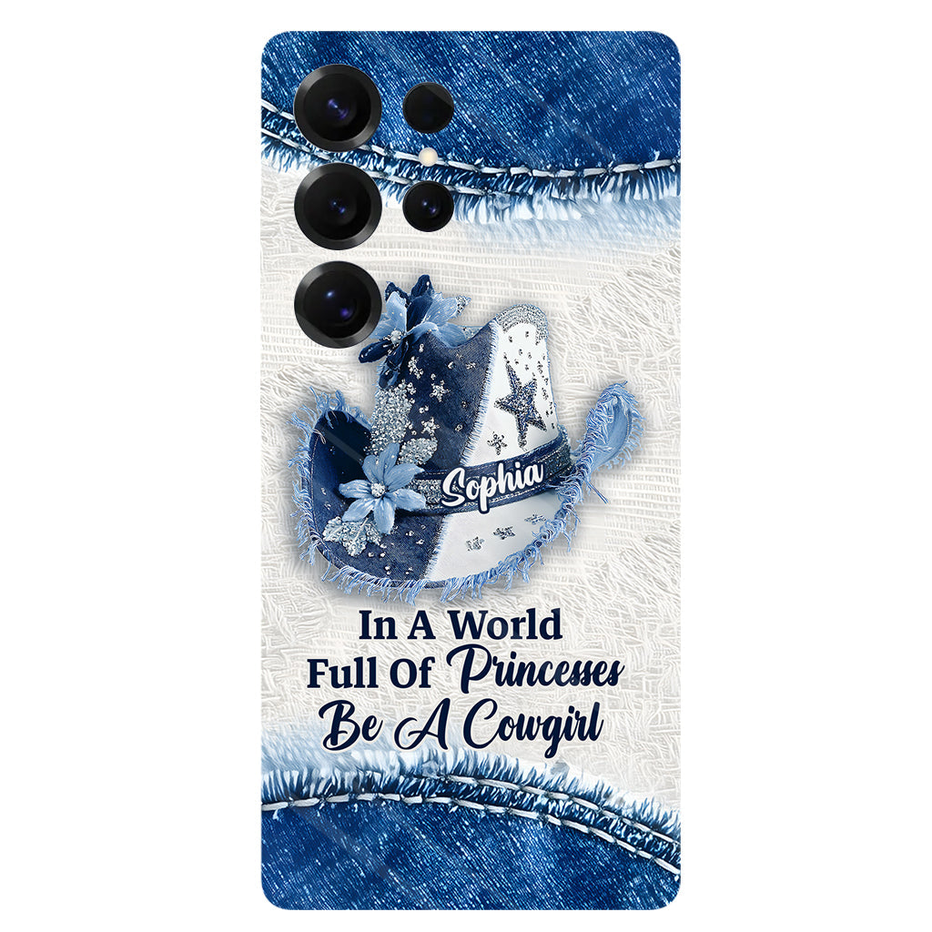 In einer Welt voller Prinzessinnen – Personalisierte Handyhülle mit Cowgirl-Print