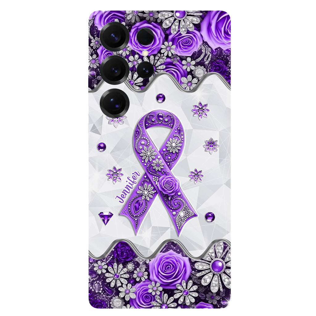 Sensibilisation au cancer - Coque de téléphone personnalisée avec impression intégrale sur la sensibilisation au cancer du pancréas