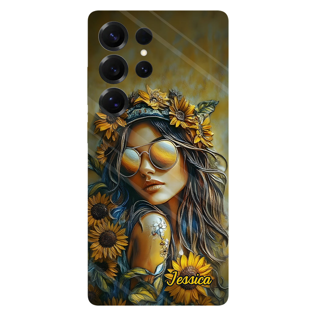 Hippie Soul Sunflower Girl - Personalized Hippie Full Print Phone Case