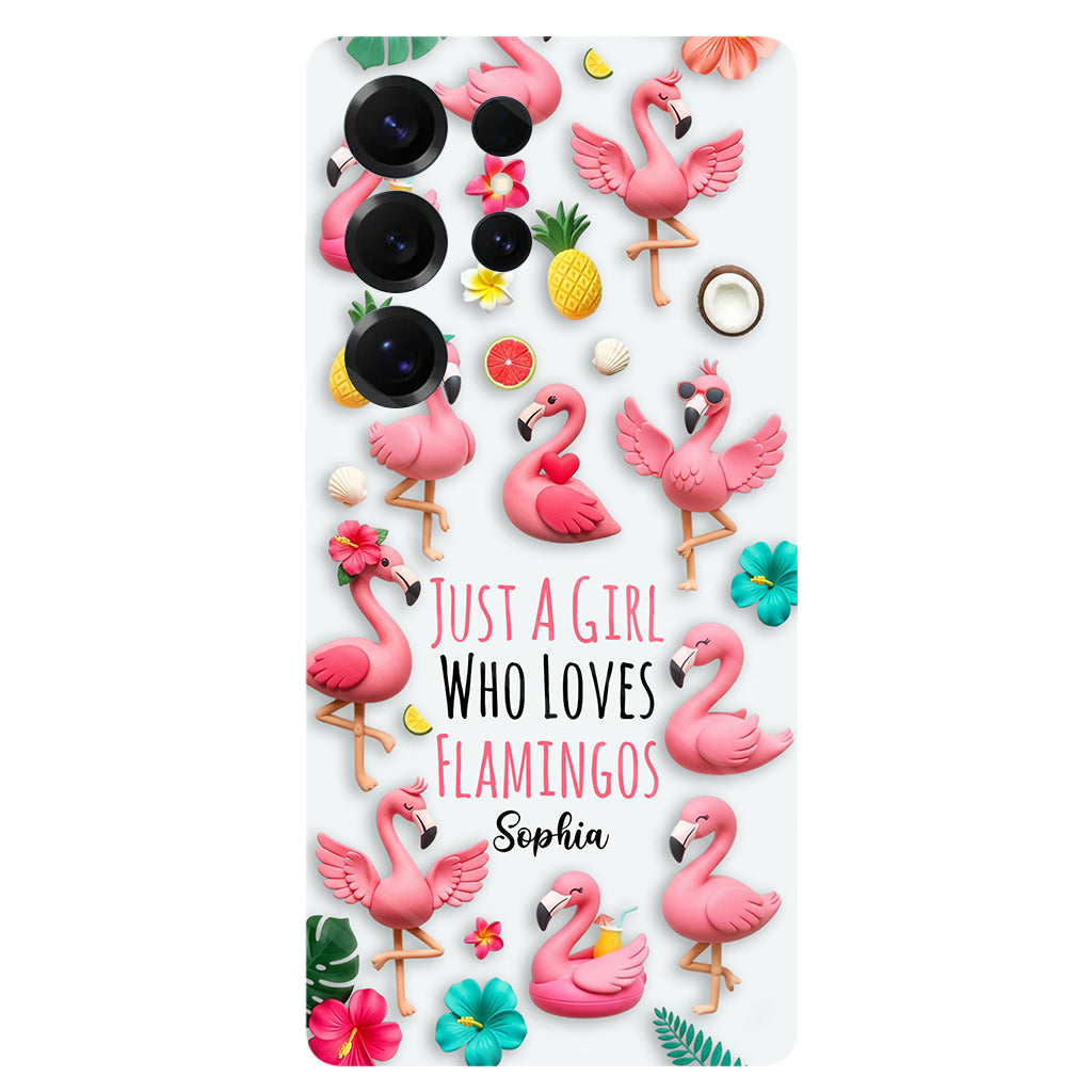 Coque de téléphone personnalisée « Flamants roses » avec motif intégral flamants roses
