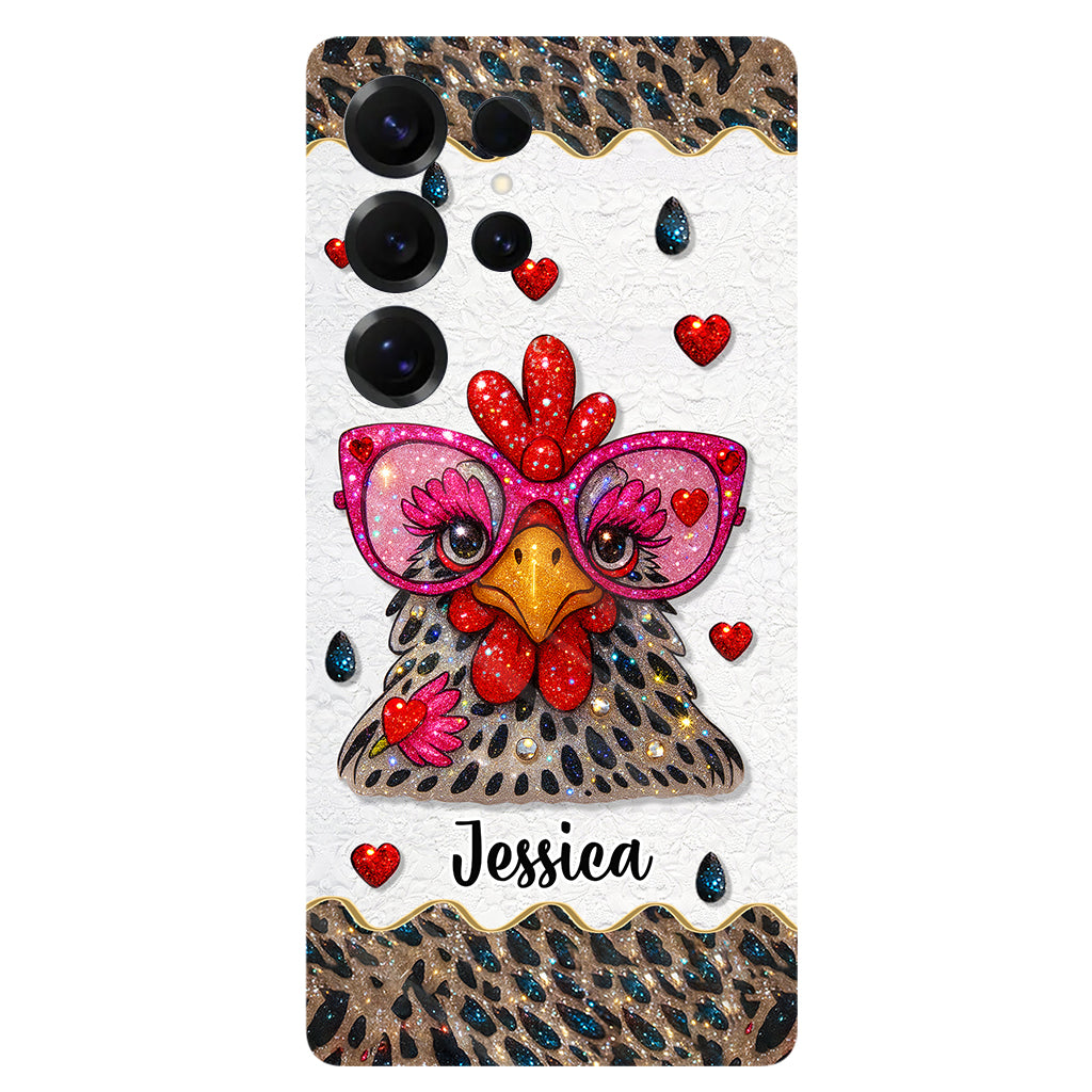 Coque de téléphone personnalisée Crazy Chicken Lady - Motif poulet intégral