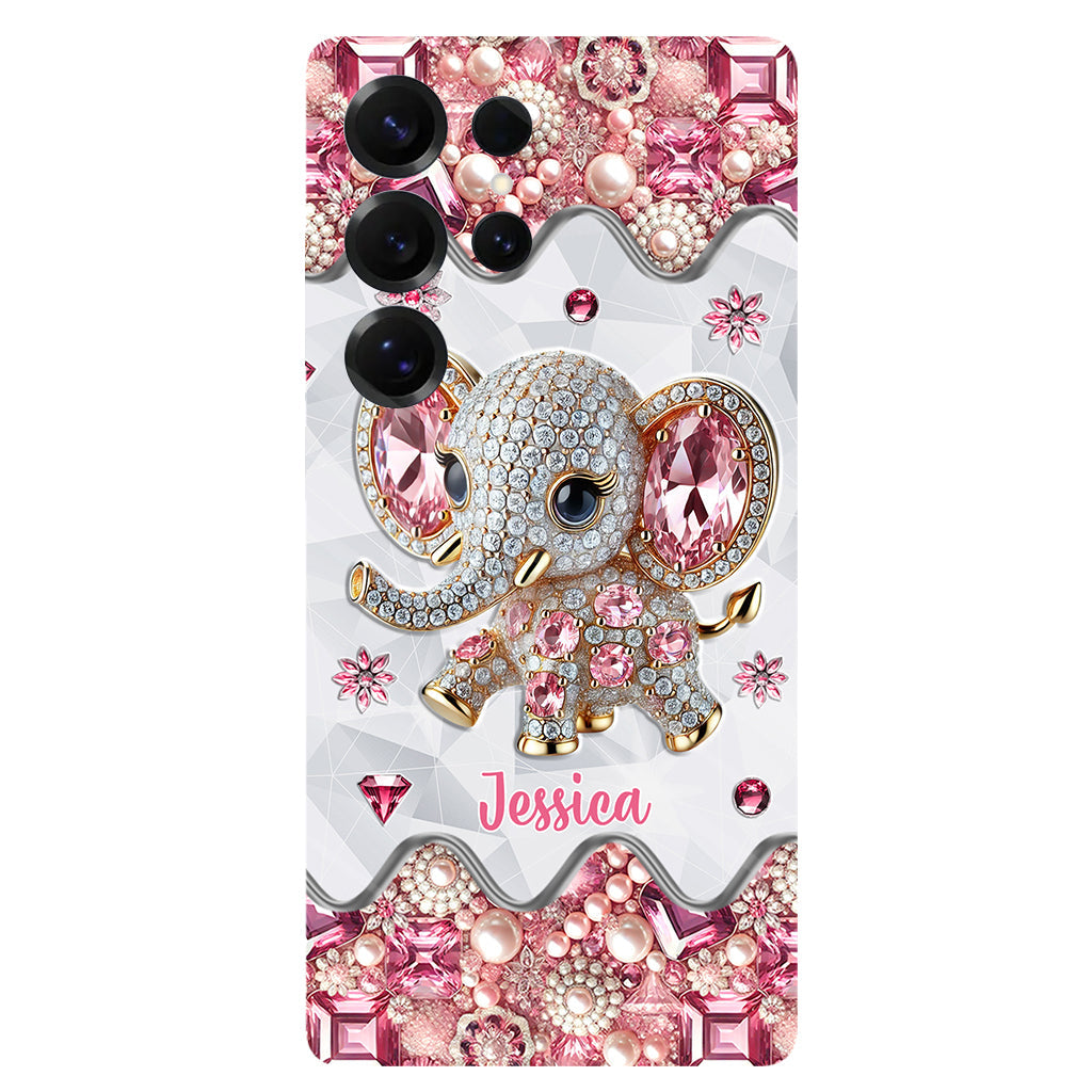 Une fille qui aime les éléphants - Coque de téléphone personnalisée avec imprimé éléphant