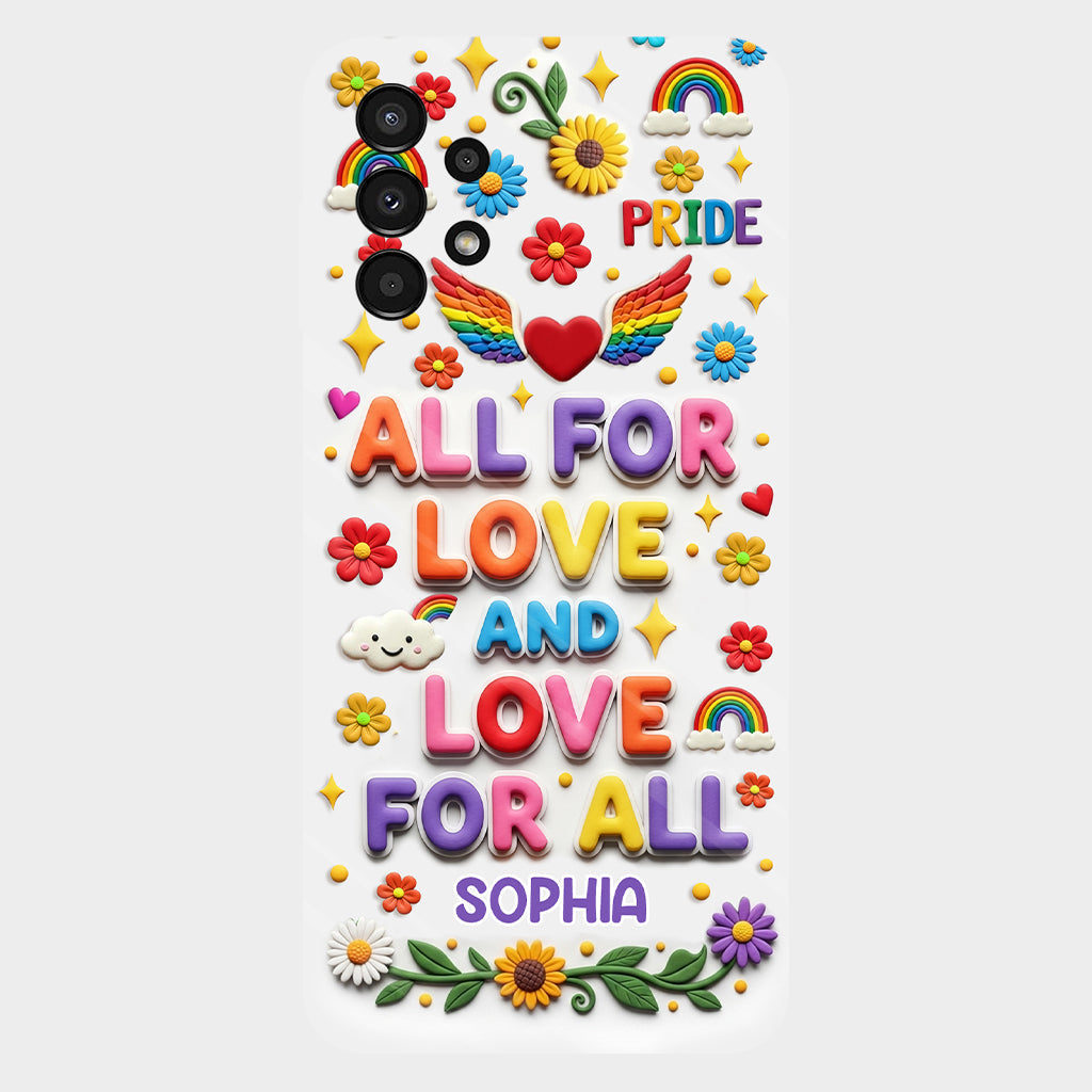 Tout pour l'amour et l'amour pour tous - Coque de téléphone personnalisée avec imprimé intégral en soutien LGBT