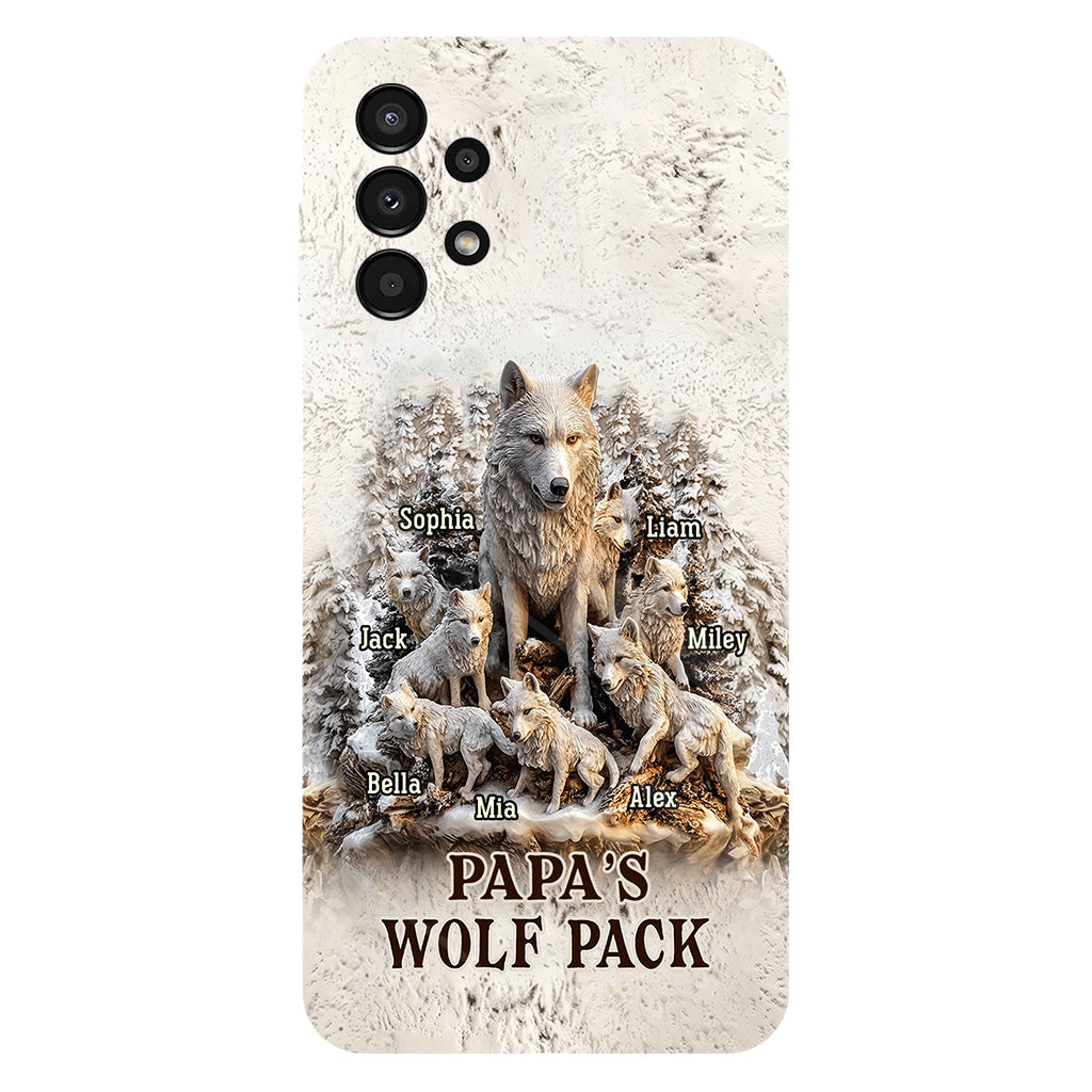 Papa's Wolf Pack - Personalized Father Full Print Phone Case