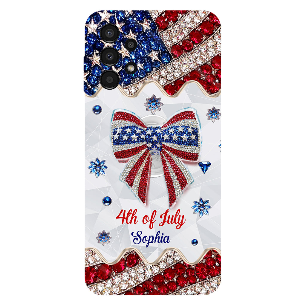 Fête de l'Indépendance - Coque de téléphone et support personnalisés avec impression intégrale pour la fête nationale américaine (4 juillet).