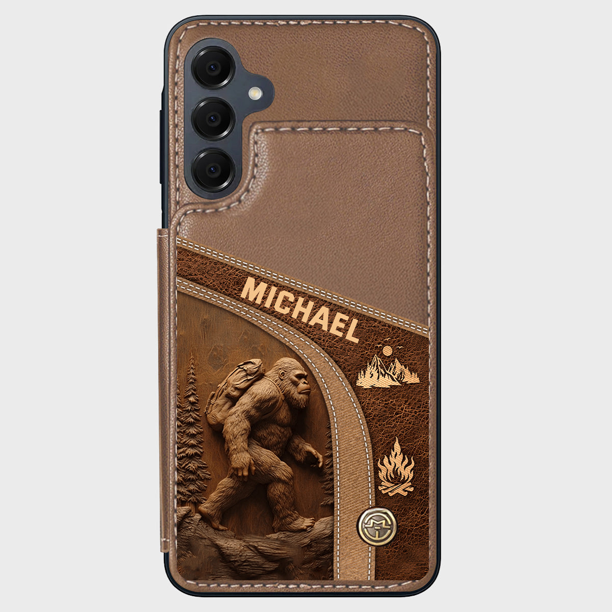 Sasquatch - Personalisierte Handyhülle mit Wanderbrieftasche