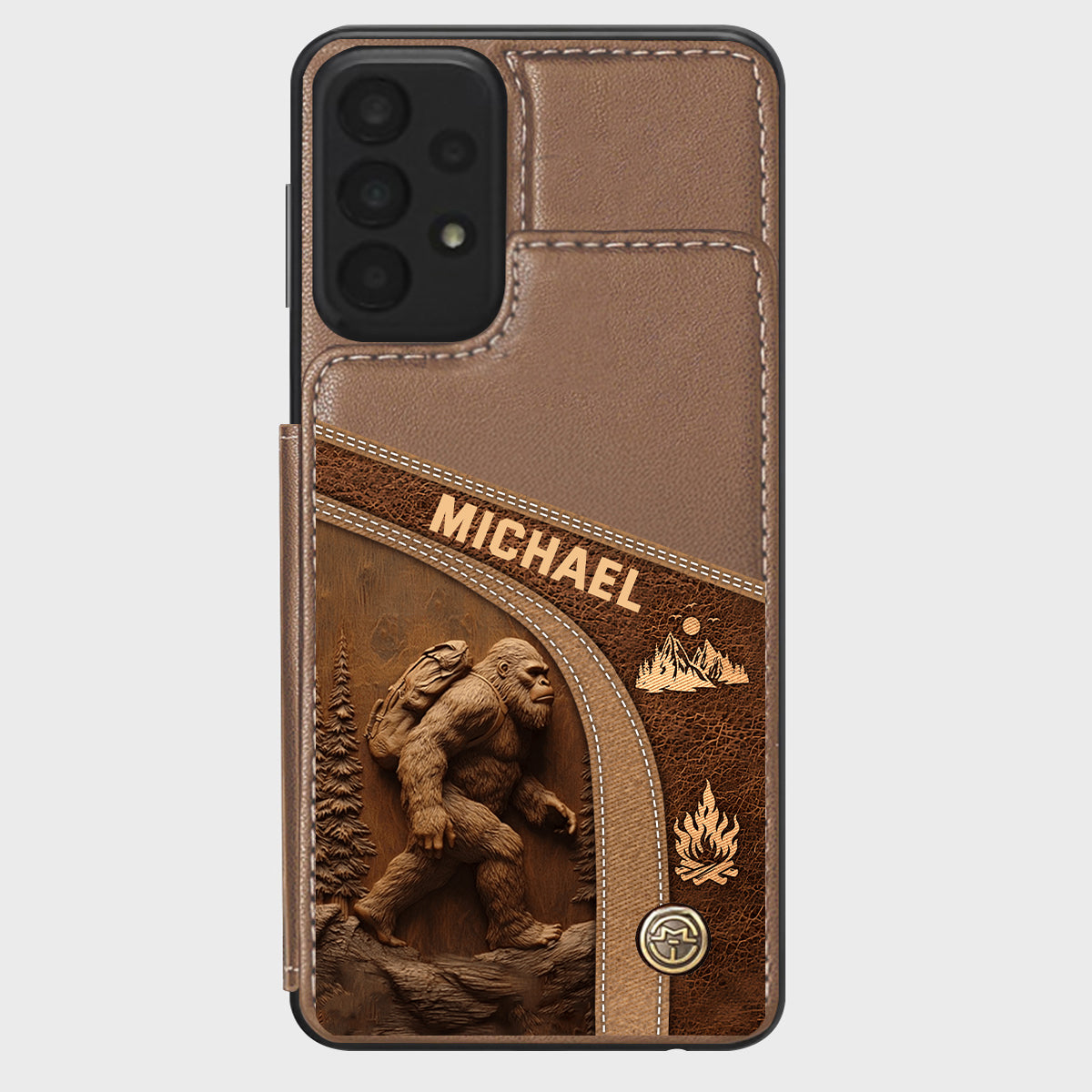 Sasquatch - Personalisierte Handyhülle mit Wanderbrieftasche