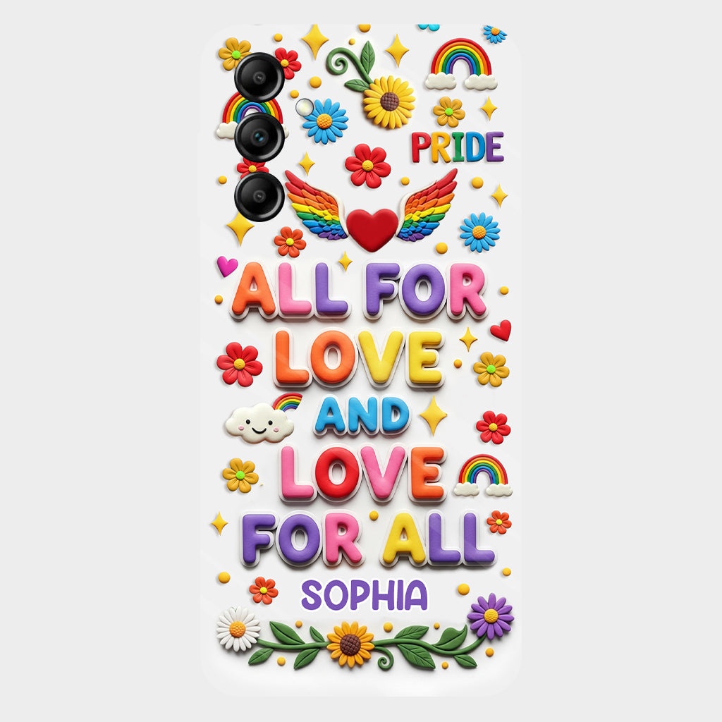 Tout pour l'amour et l'amour pour tous - Coque de téléphone personnalisée avec imprimé intégral en soutien LGBT