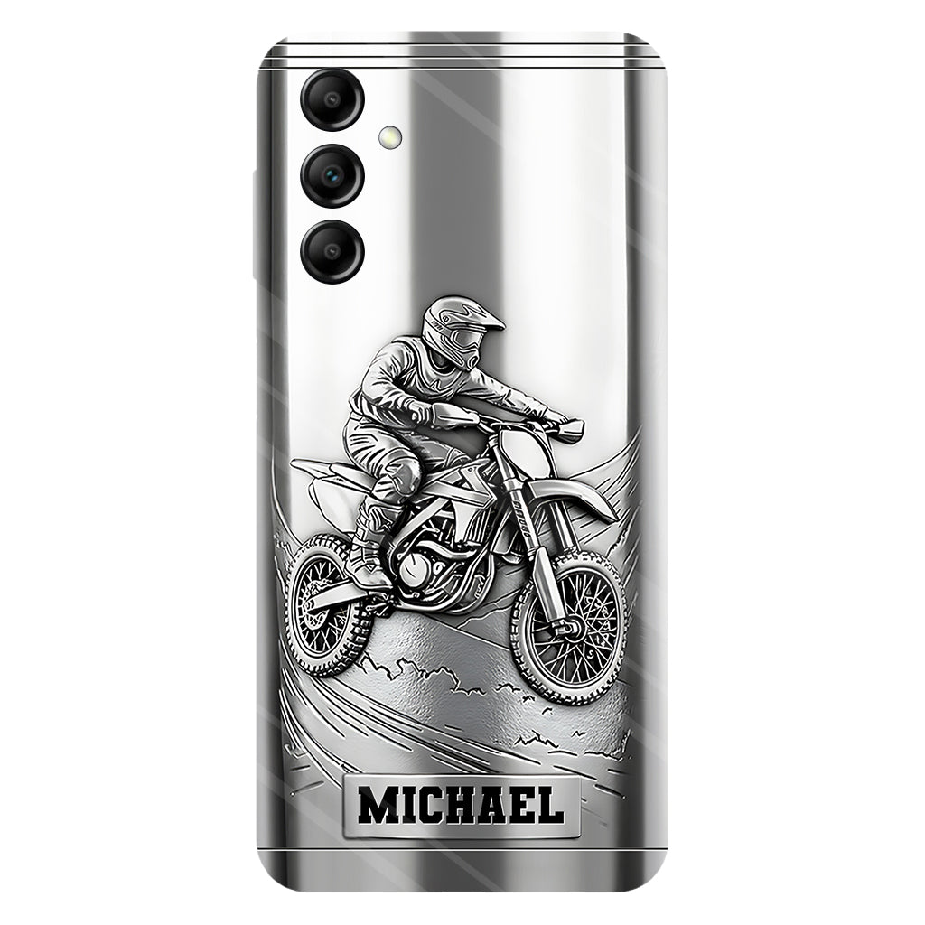 Metalic Dirt Bike/ Motocross - Personalized Dirt Bike Full Print Phone Case