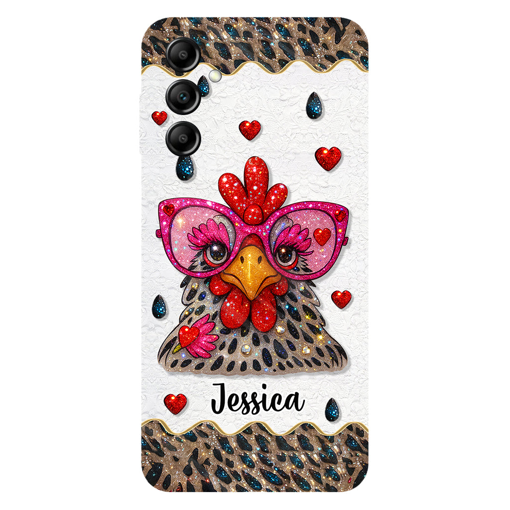 Coque de téléphone personnalisée Crazy Chicken Lady - Motif poulet intégral