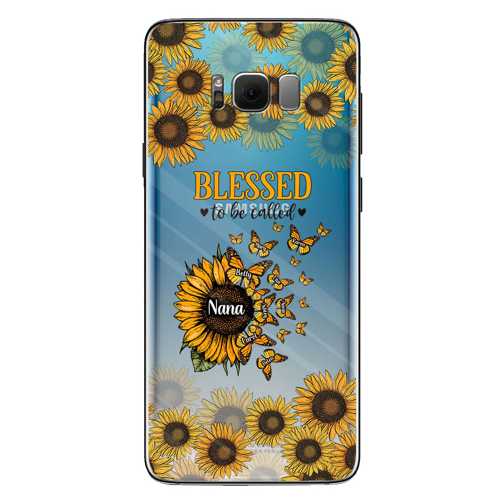 Beautiful Sunflower Blessed To Be Called - Gift for grandma, mom - Personalized Clear Phone Case