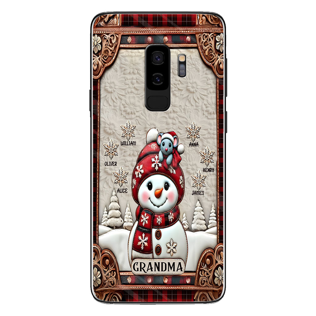 Grandma Snowman Christmas - Personalized Grandma Phone Case