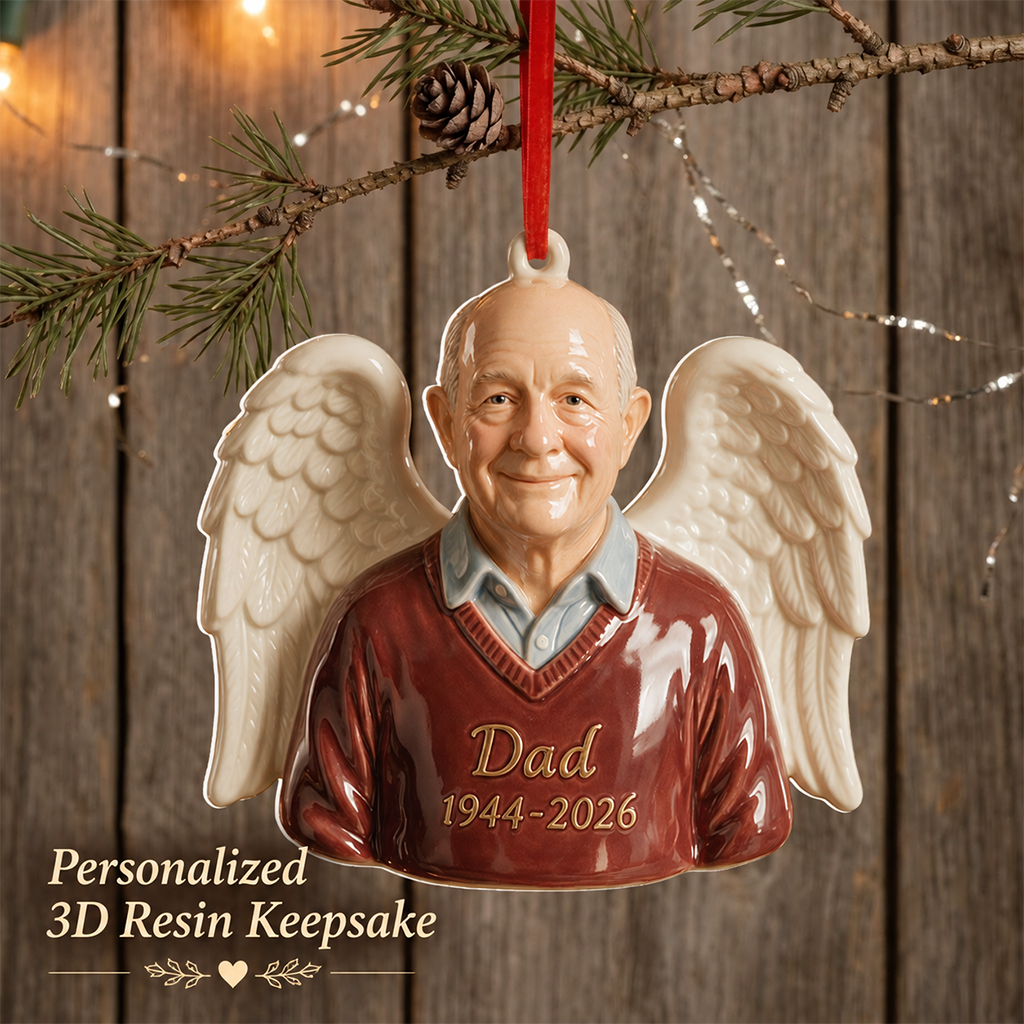 Personalisierte Weihnachts-Mittelalter Schwarzer Mann Gedenk 3D Ornament, Papa Ehemann Andenken