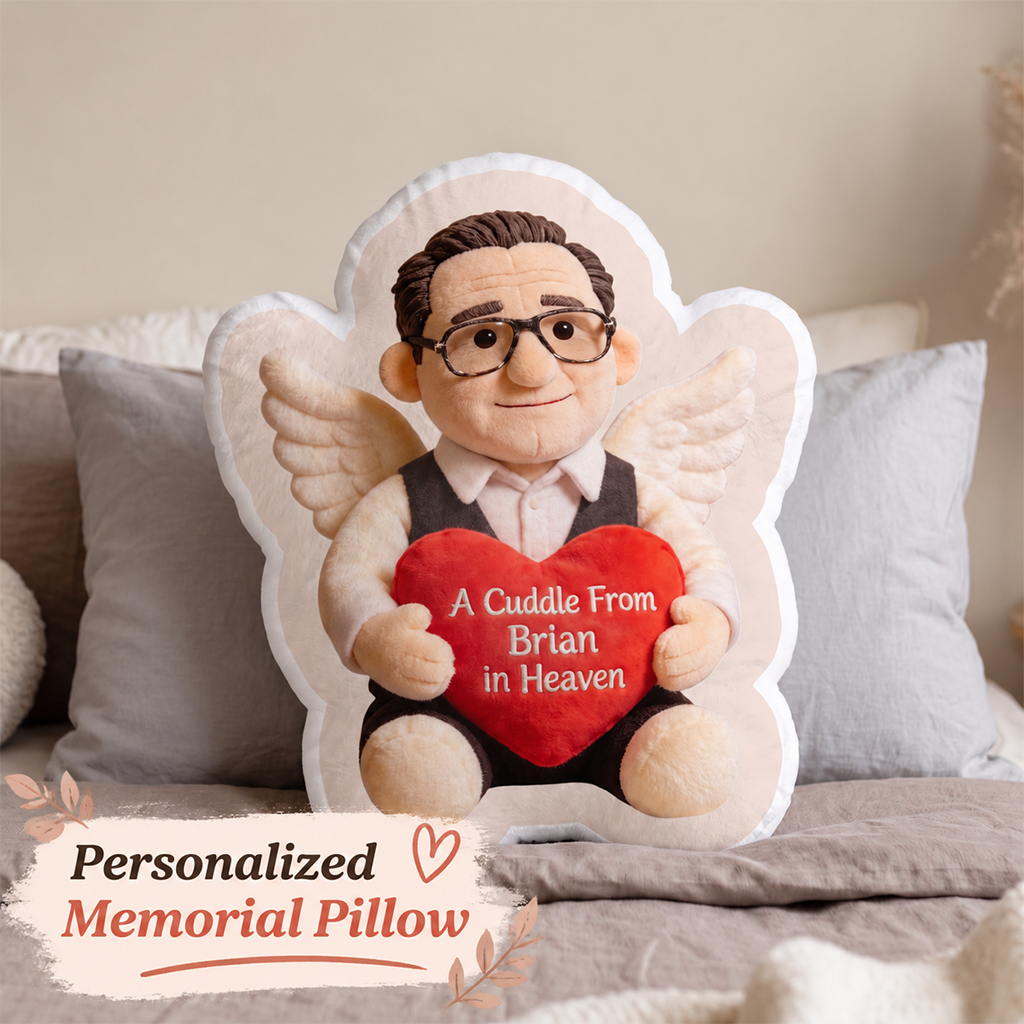 Personalized Memorial Middle-Aged Woman Shaped Pillow Bereavement Sympathy Gift