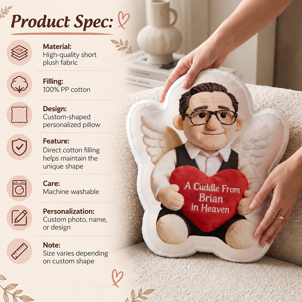 Personalized Memorial Angel Woman Shaped Pillow Bereavement Sympathy Gift
