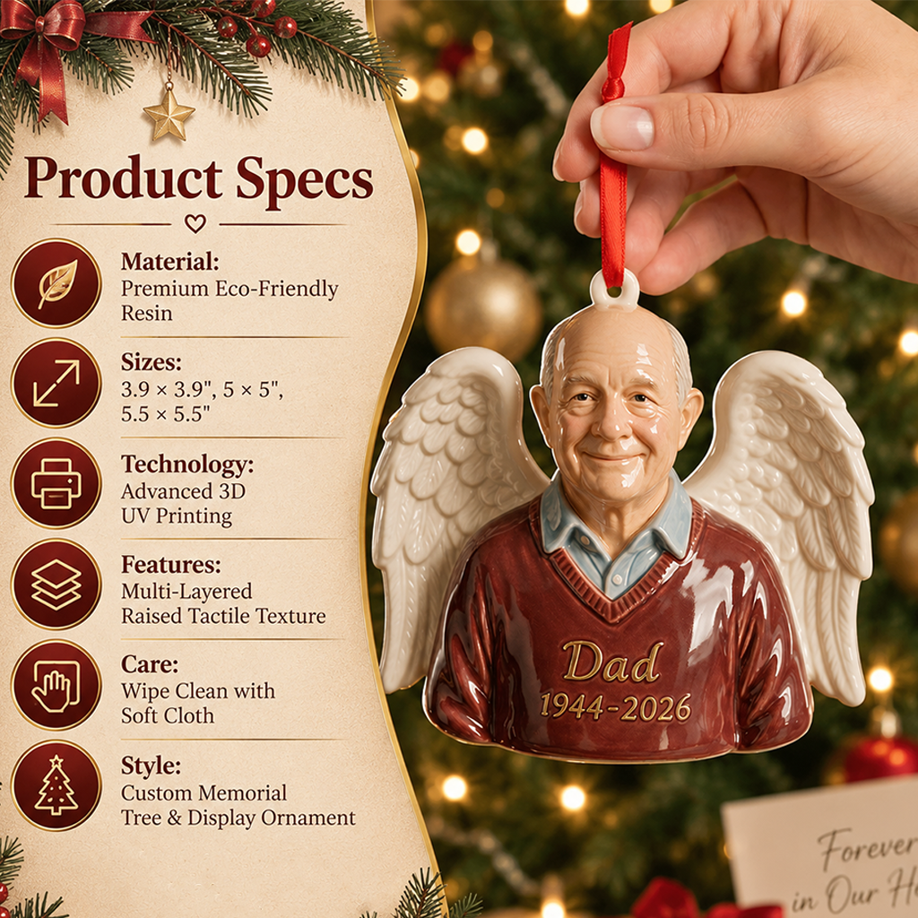 Personalisierte Weihnachts Latino kleiner Junge Engel 3D Gedenk Ornament