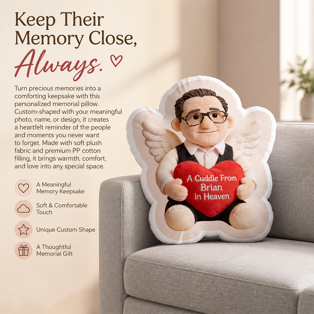 Personalized Memorial Angel Woman Shaped Pillow Bereavement Sympathy Gift